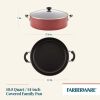 Easy Clean 14" Nonstick Family Pan, Jumbo Cooker With Lid - red