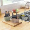 1 Pc Sink Sponge Rack; Sink Organizer Silicone Storage Box; Hangable Multifunctional Drainage Adjustable Shoulder Strap; Sponge Rack - Pink