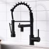 LED Commercial Kitchen Faucet with Pull Down Sprayer, Single Handle Single Lever Kitchen Sink Faucet - as Pic