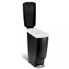 40L Slim Plastic Step Trash Can - black.