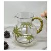 3 Quarts Water Pitcher with Lid, Palm Tree Design Unbreakable Plastic Pitcher, Drink Pitcher, Juice Pitcher with Spout BPA Free - as Pic