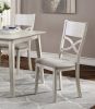 Antique White Finish 5pc Dining Set Rectangular Table and 4 Side Chairs Wooden Dining Kitchen Furniture Breakfast Modern Dining Set - as Pic