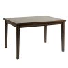 Dark Brown Cherry Finish 5pc Dining Set Table with 4 Chairs Black Faux Leather Upholstery Wooden Kitchen Funiture Dinette Set - as Pic