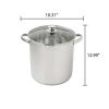 Stainless Steel 12-Quart Stock Pot with Glass Lid - Stainless steel