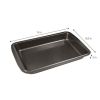 5-Piece Nonstick Carbon Steel Bakeware Set with Loaf Pan, Square Cake Pan, 6 Cup Muffin Pan, Roaster Pan, Cookie Sheet, Gray - Gray