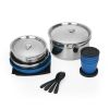 22-Piece Mess Kit and Pans Set with Mesh Carrying Bag - Silver