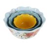 Sweet Rose Sentiment Serving Bowls, 3-Piece Set - Multicolor