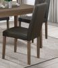 Walnut Brown Finish 5pc Dining Set Rectangular Table and 4 Side Chairs Tufted Upholstered Seat Back Wooden Kitchen Set Dining Room Furniture - as Pic