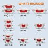24-Piece Glass Food Storage Set with Locking Hinge Red Lids - Superior Quality - red