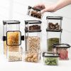 1pc 15.5oz/23.6oz/32.1oz/43.9oz/60.8oz Food Storage Container With Lid; Clear Plastic Kitchen And Pantry Organization Canisters - 700ml