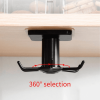 1pc 360 Degrees Rotated Kitchen Hooks; Self Adhesive 6 Hooks Home Wall Door Hook; Handbag Clothes Ties Bag Hanger; Hanging Rack - Black