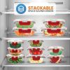 24-Piece Glass Food Storage Set with Locking Hinge Red Lids - Superior Quality - red