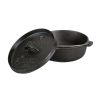 1 QT Pre-Seasoned Cast Iron Dutch Oven Flat Bottom - Black