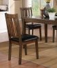 Dark Brown Cherry Finish 5pc Dining Set Table with 4 Chairs Black Faux Leather Upholstery Wooden Kitchen Funiture Dinette Set - as Pic