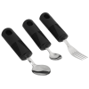 Parkinsons Utensils, Stainless Steel Rubber Handle Adaptive Utensils 3 Pieces Safe Durable For Parkinson - Gupbes