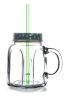 Paşabahçe 80388 Metal Green Cup with Lid, Straw and Handle, 450 cc - Default Title