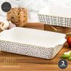 Stoneware Rectangular Baker, Baking Dish, Black & White Dot, 2-Piece Set - Black