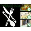 Avant Grub Eco-Safe White Plastic Corn Resin Cutlery Combo Set, 50 Knives, Spoons, Forks - 150 Count - Avant Grub