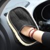 Car Wash Gloves; Car Glass Cleaning Tool - black