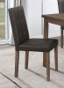 Walnut Brown Finish 5pc Dining Set Rectangular Table and 4 Side Chairs Tufted Upholstered Seat Back Wooden Kitchen Set Dining Room Furniture - as Pic