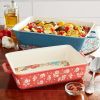 Fancy Flourish 2-Piece Rectangular Ceramic Baker Set - Multi