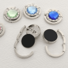 1pc; Portable Metal Foldable Bag Purse Hook Handbag Hanger Diamond Folding Table Hook Table Hanger Desk Hooks - White