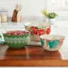 Vintage Floral 3-Piece Serving Bowl Set - Multicolor
