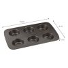 5-Piece Nonstick Carbon Steel Bakeware Set with Loaf Pan, Square Cake Pan, 6 Cup Muffin Pan, Roaster Pan, Cookie Sheet, Gray - Gray